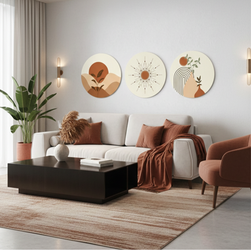 Set de 3 Tableaux Ronds