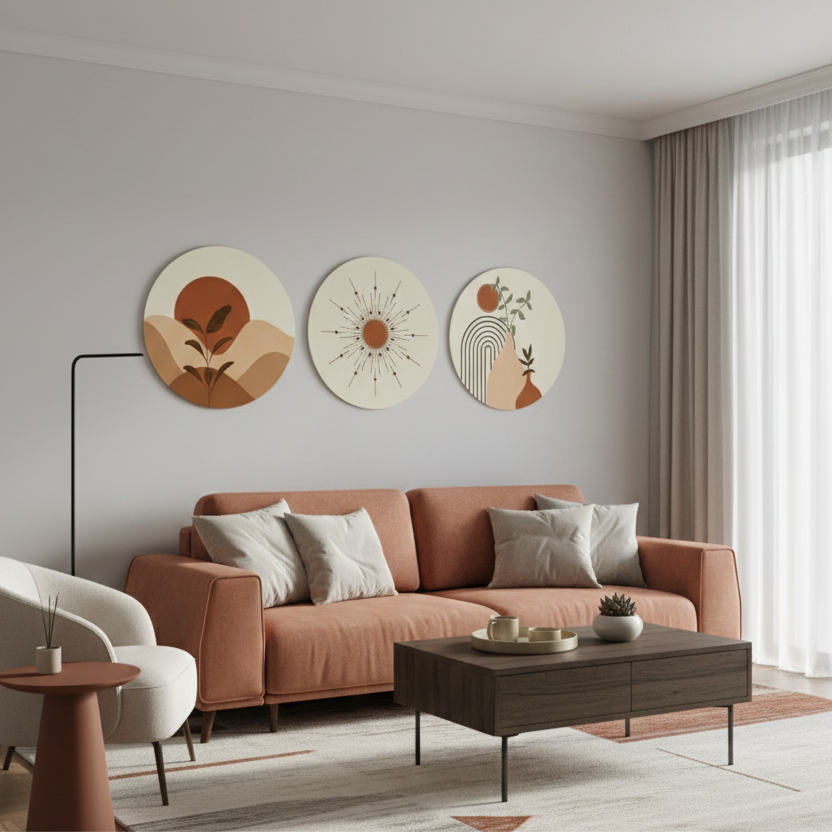 Set de 3 Tableaux Ronds