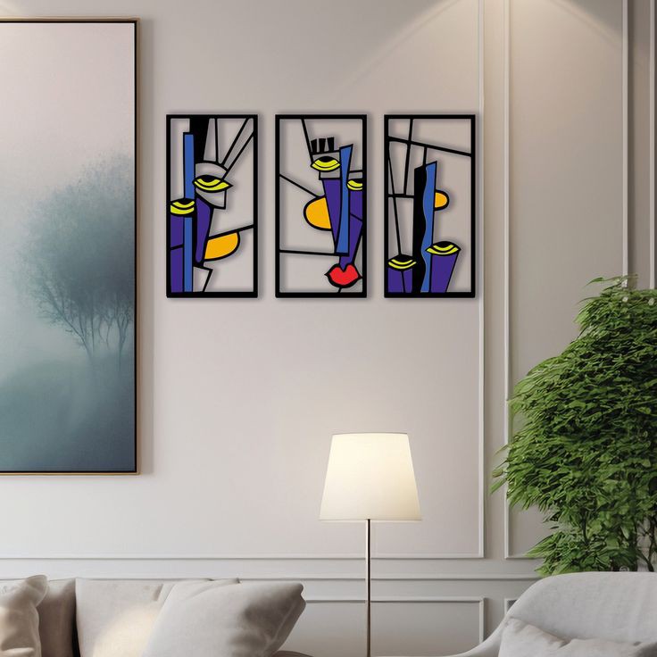 Ensemble de 3 Visages Picasso