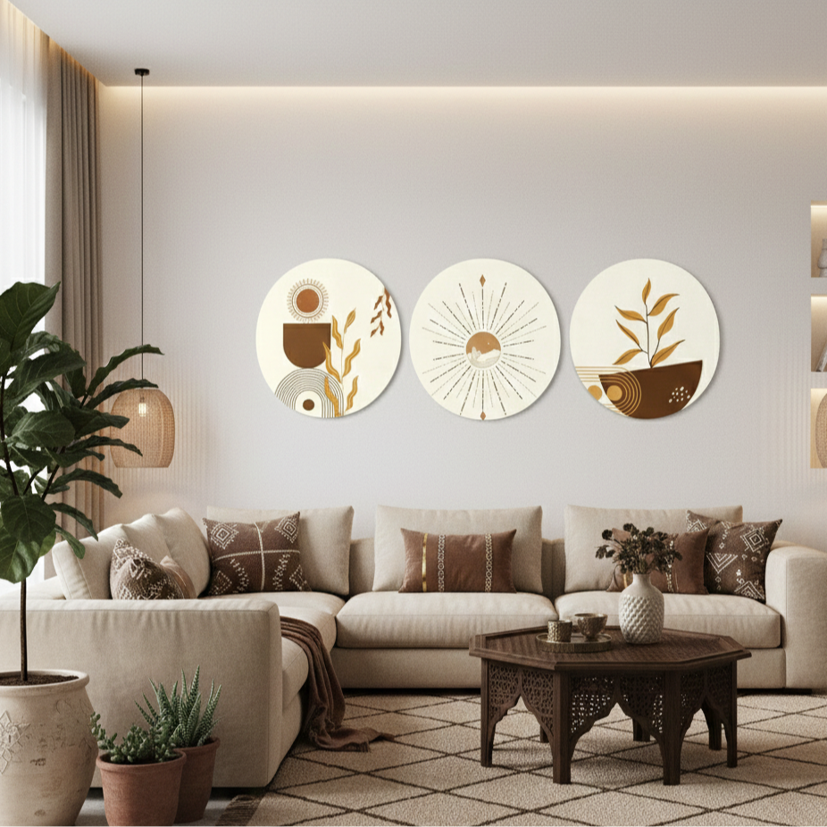 Set de 3 Tableaux Ronds