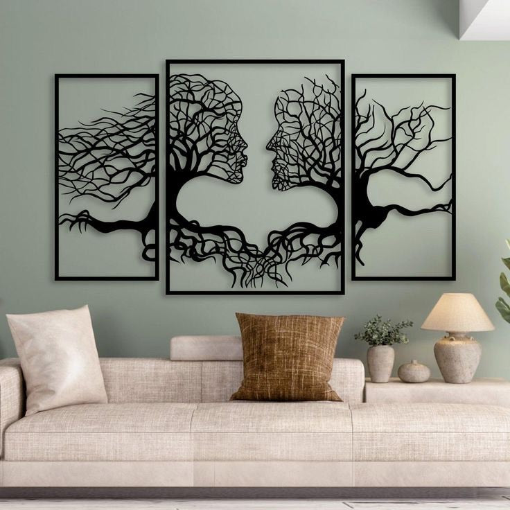 Décoration murale de visages d’arbres