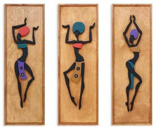 Femmes africaines, Art mural 3D, Décoration murale en bois