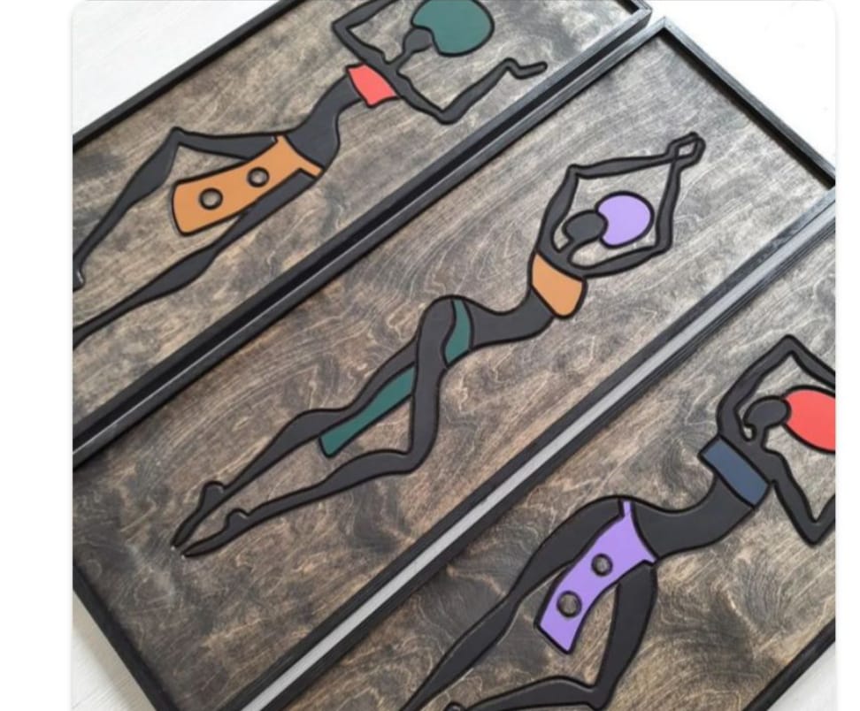 Femmes africaines, Art mural 3D, Décoration murale en bois