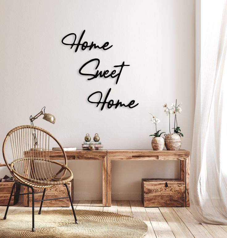 Décoration d'Intérieur en Bois Home Sweet Home Sign