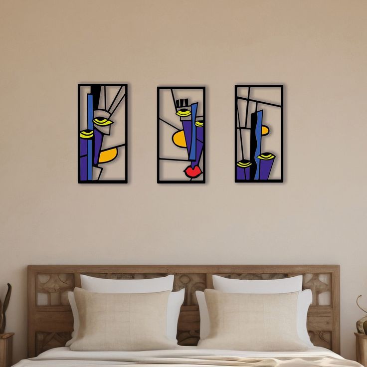 Ensemble de 3 Visages Picasso