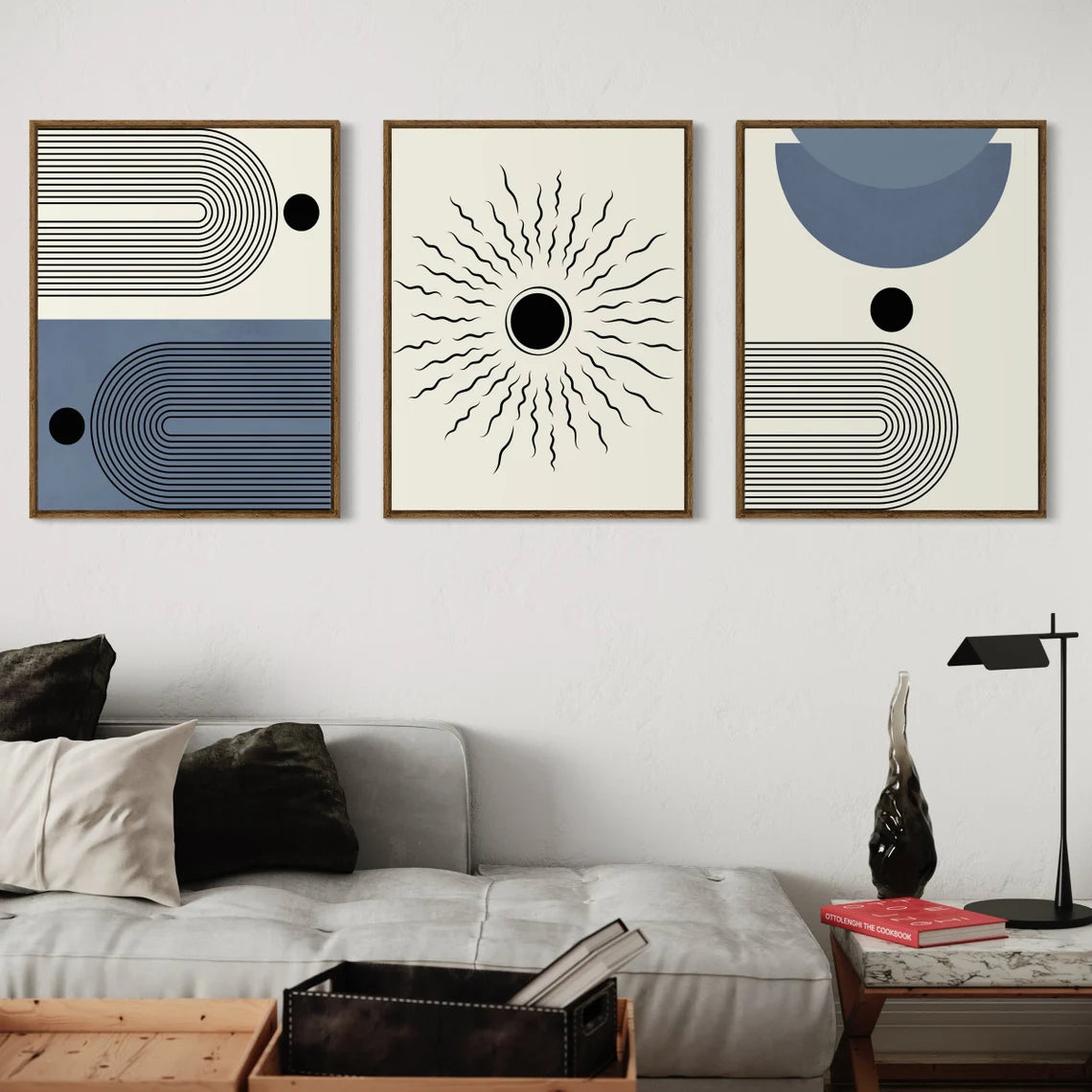 Lot de 3 estampes d'art Mid-Century