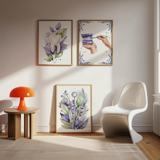 Set de 3 Tableaux décorations violettes