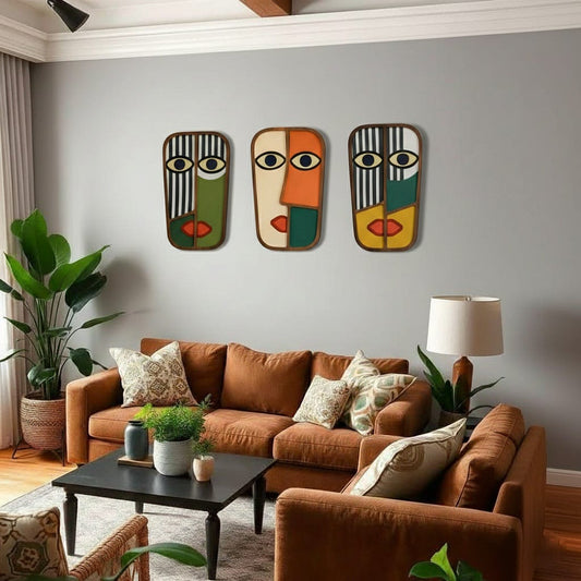 Art mural – Masques abstraits