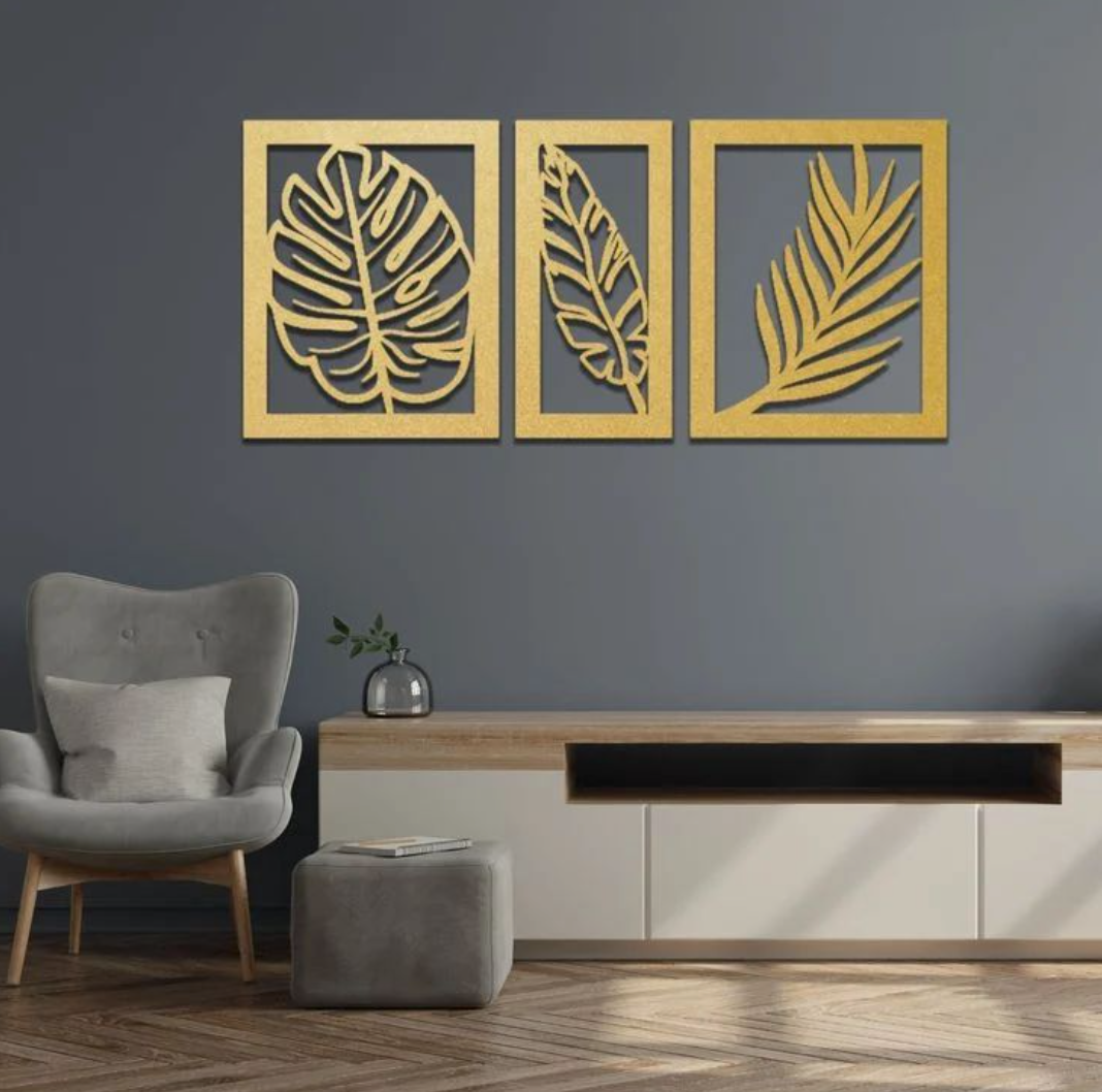 Décoration d'Intérieur en Bois Wooden Leaves Wall Art Home Decor