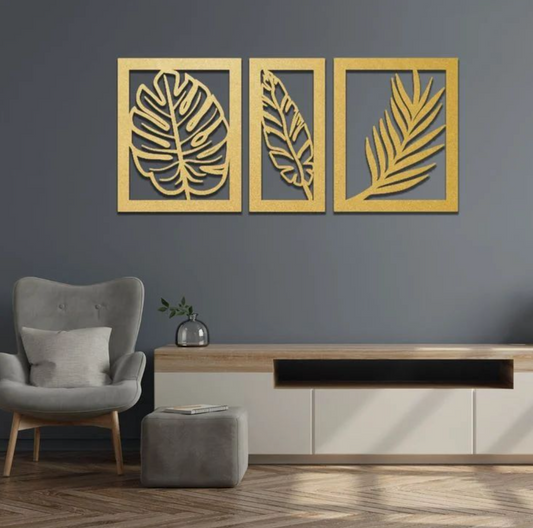 Décoration d'Intérieur en Bois Wooden Leaves Wall Art Home Decor