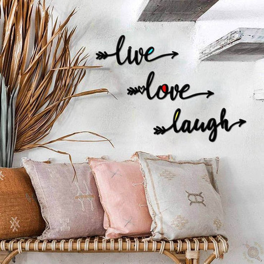 Décoration d'Intérieur en Bois Art mural Live Love Laugh