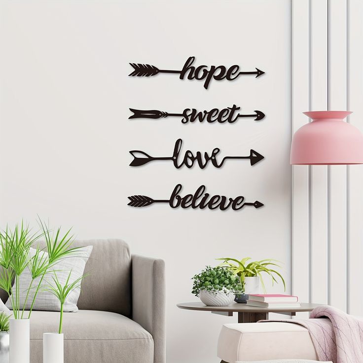 Décoration d'Intérieur en Bois Hope/sweet/love/believe