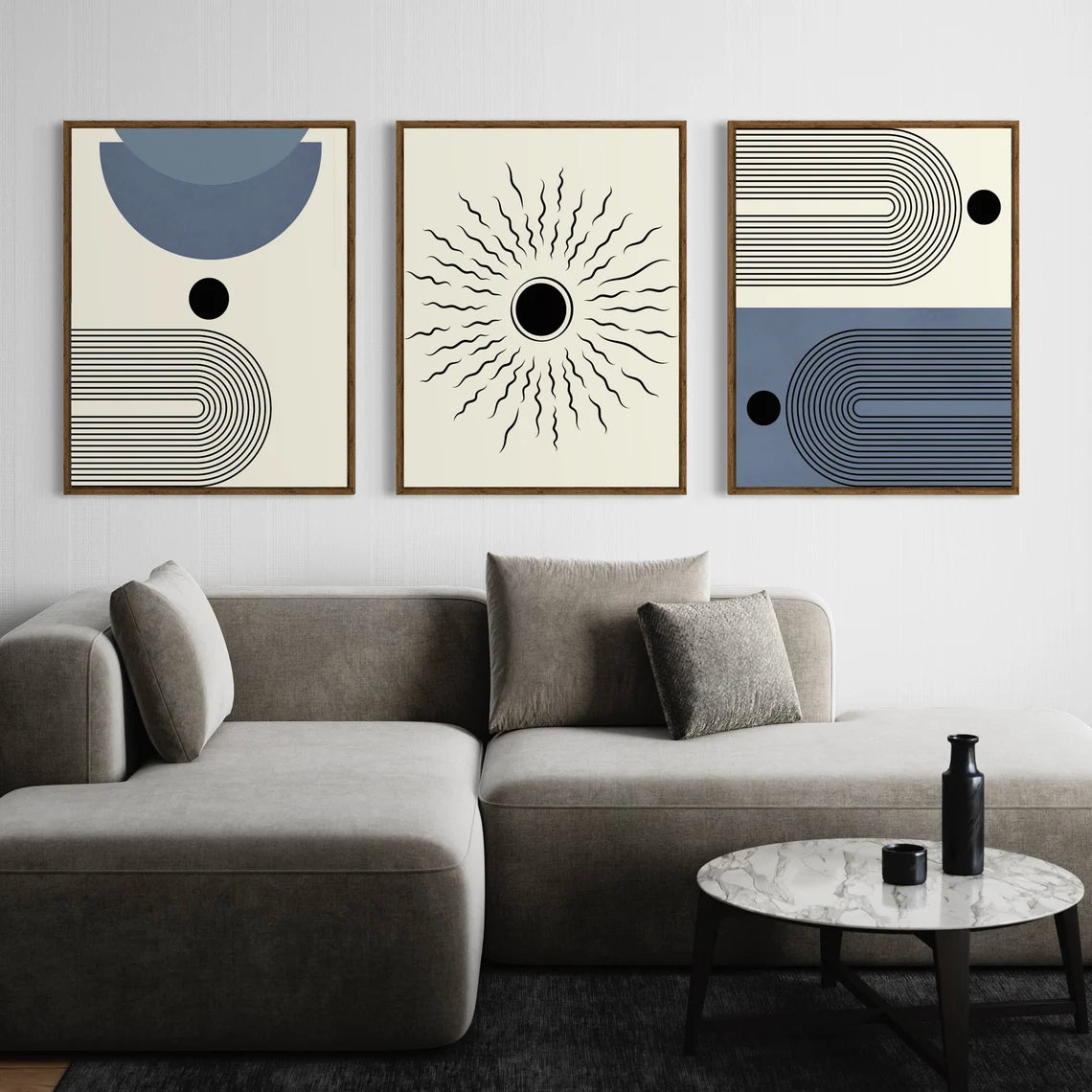 Lot de 3 estampes d'art Mid-Century