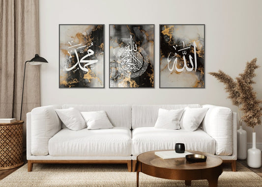Ensemble de 3 Tableaux  Islamiques