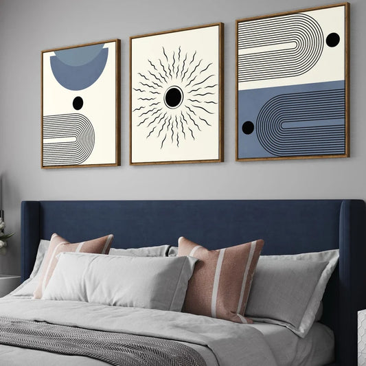 Ensemble de 3 Affiches d'Art Moderne du Milieu du Siècle
