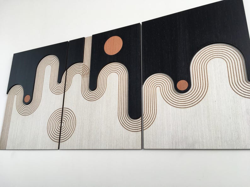 Décoration murale en bois Boho Waves