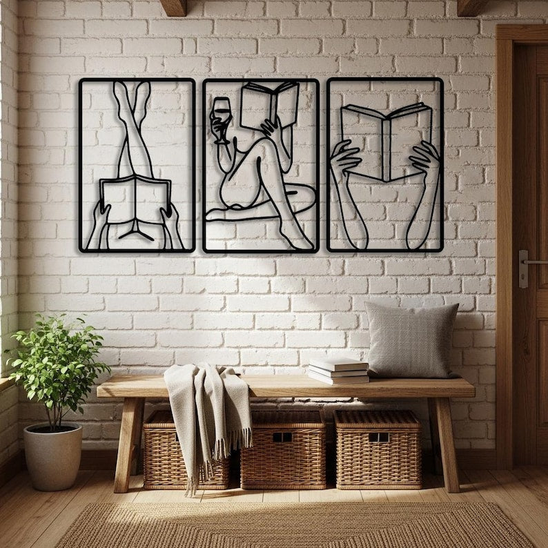 Décoration Murale 3 pièces Learning Women Dimensions 120 cm x 60 cm