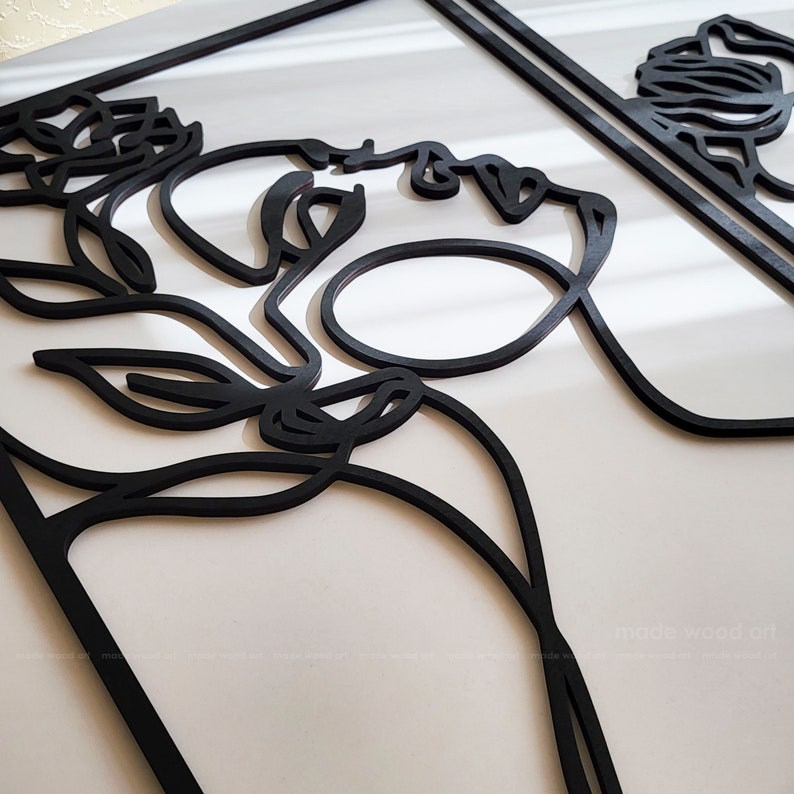 Décoration Murale 3 pièces flowers Women Dimensions 120 cm x 60 cm