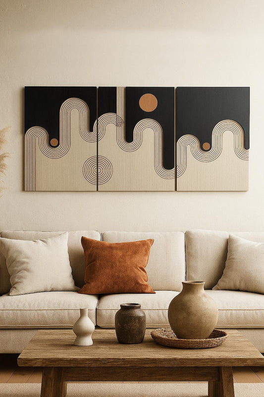 Décoration murale en bois Boho Waves