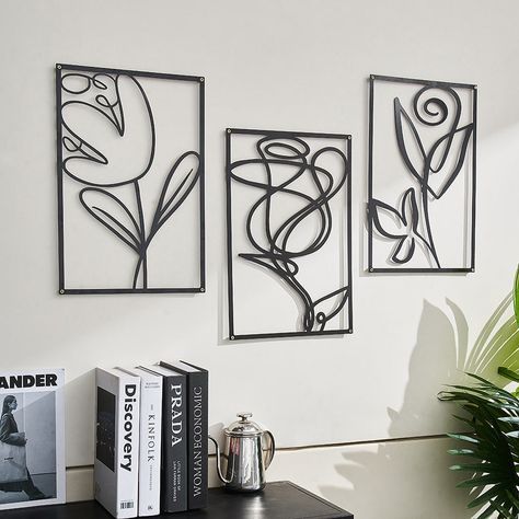 Décoration Murale 3 pièces flowers Dimensions 120 cm x 60 cm