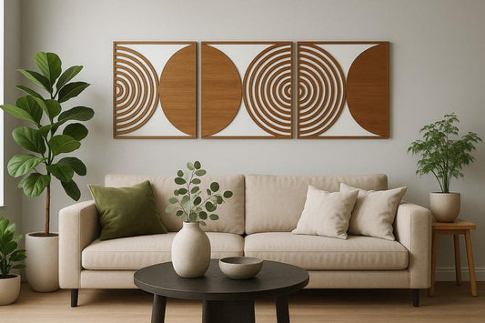 Décoration murale géométrique en bois