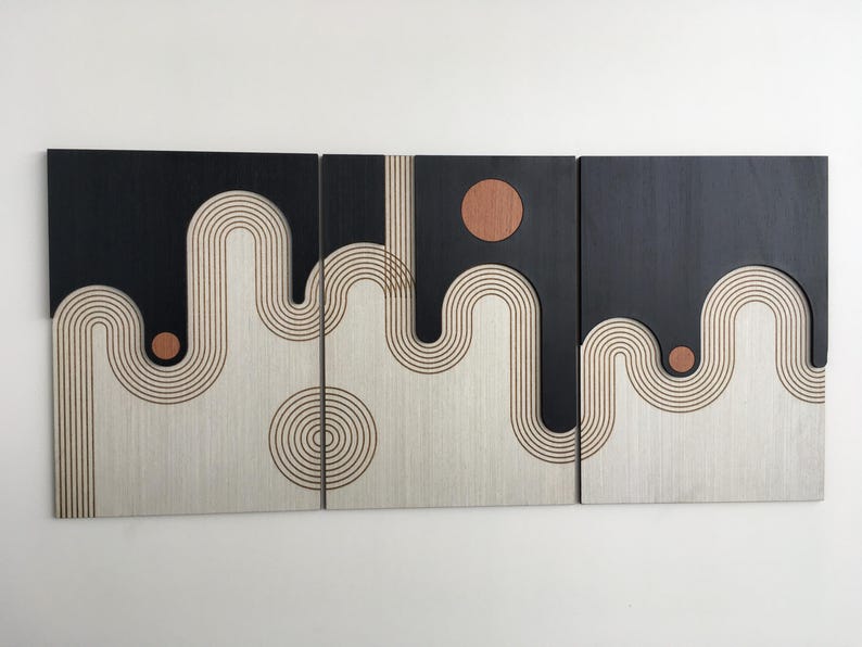 Décoration murale en bois Boho Waves