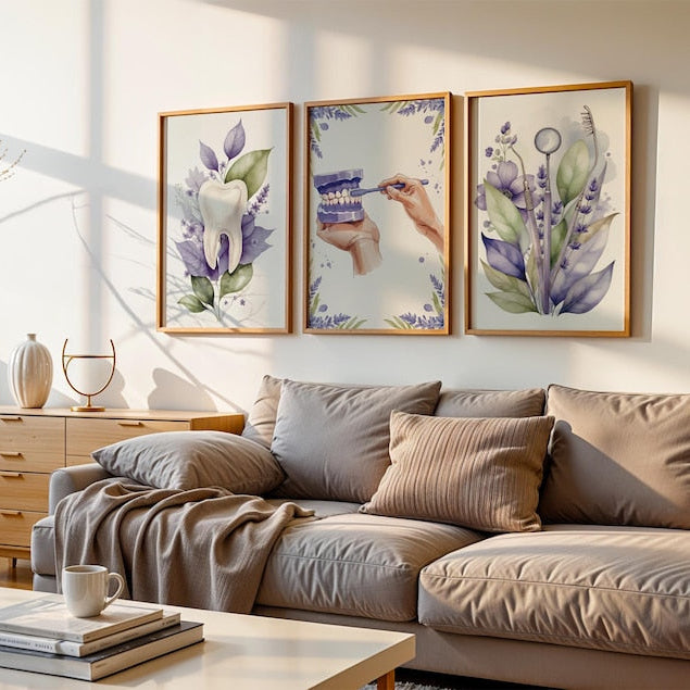 Set de 3 Tableaux décorations violettes